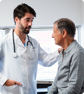 A doctor talking to a patient.