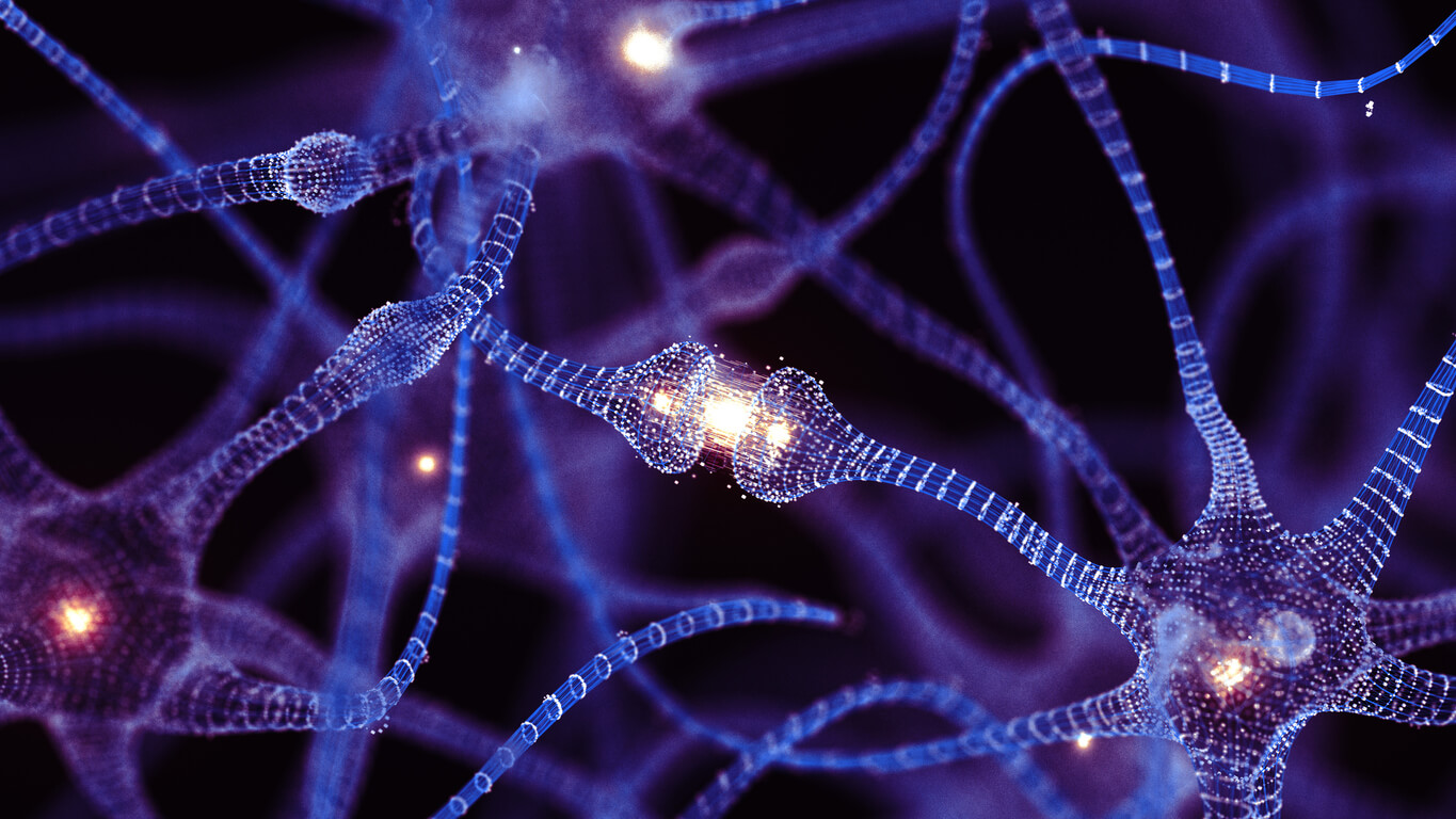 3D render of neural connections.