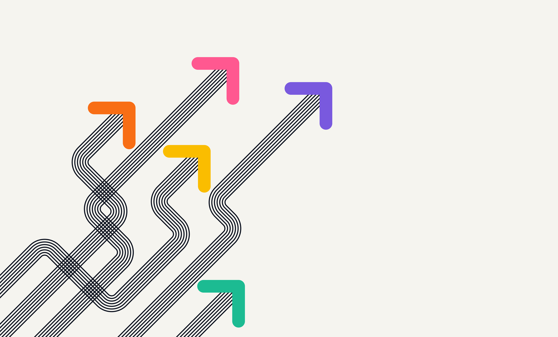 Abstract arrow direction graphic.