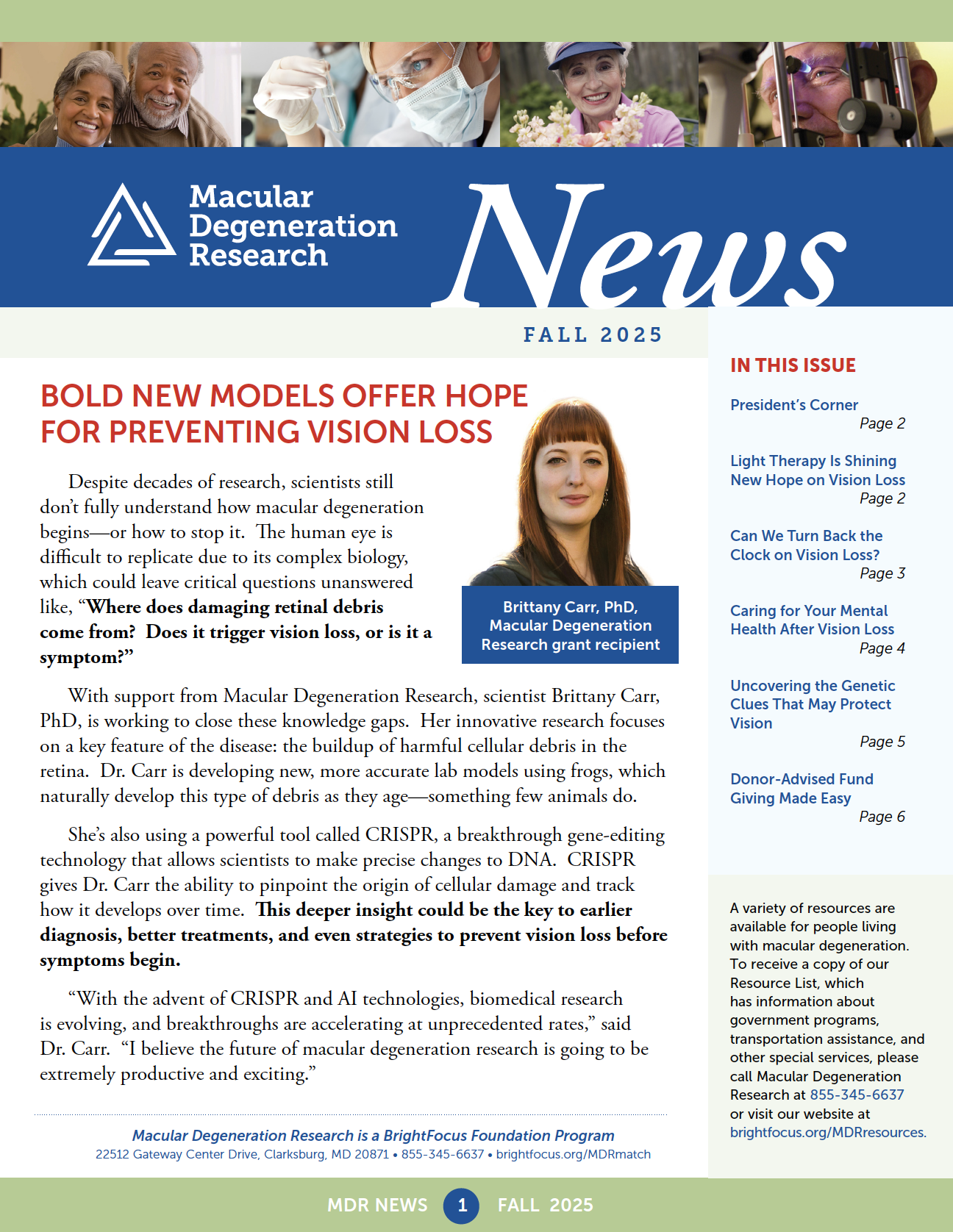 MDR Fall 2025 newsletter cover.