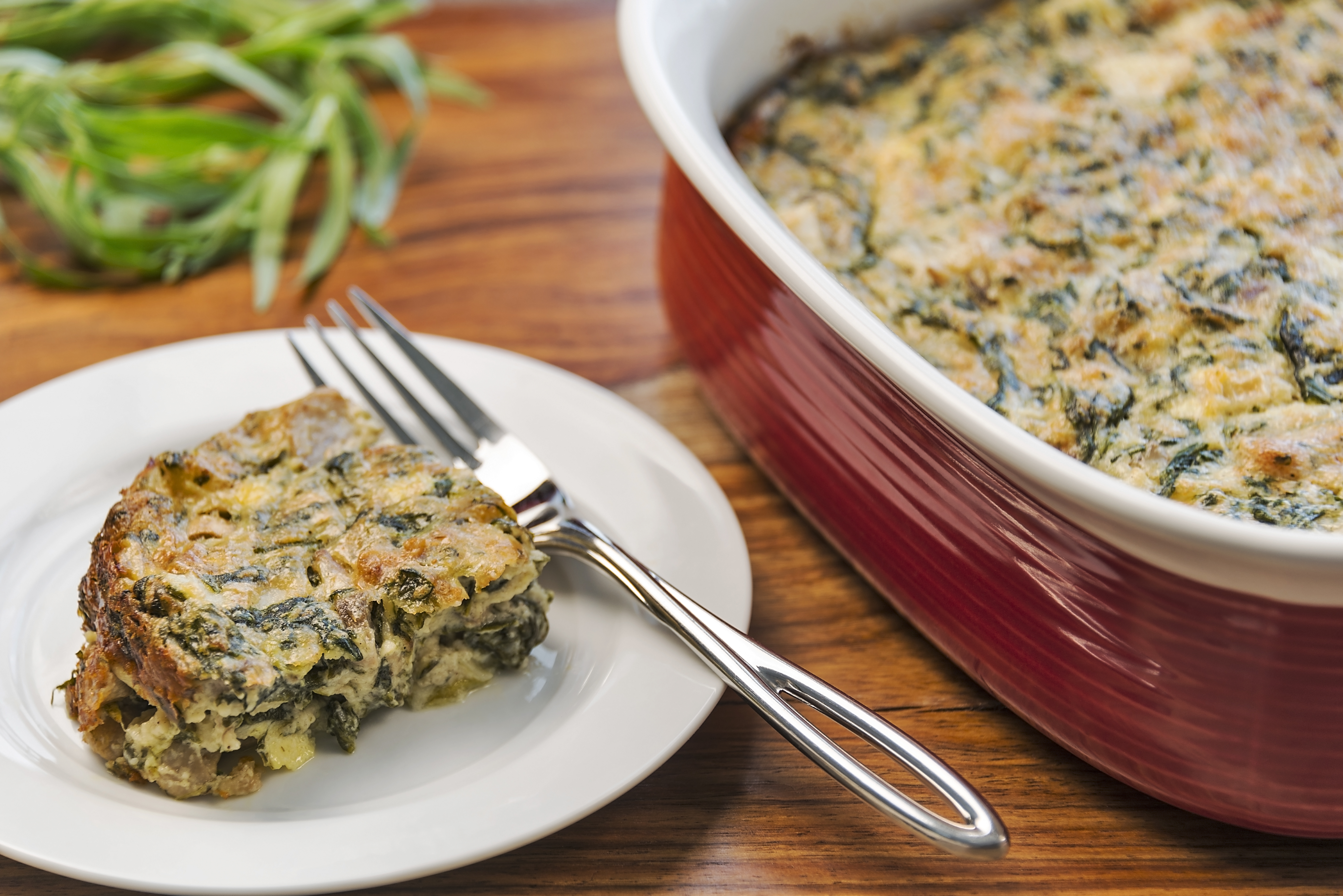 A slice of healthy Turkey Egg Breakfast bake.