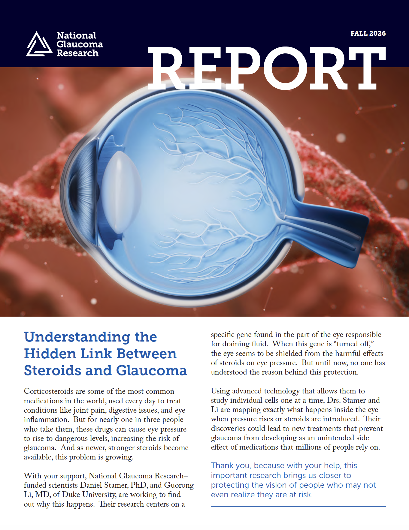 Cover of National Glaucoma Research Report: Fall 2026